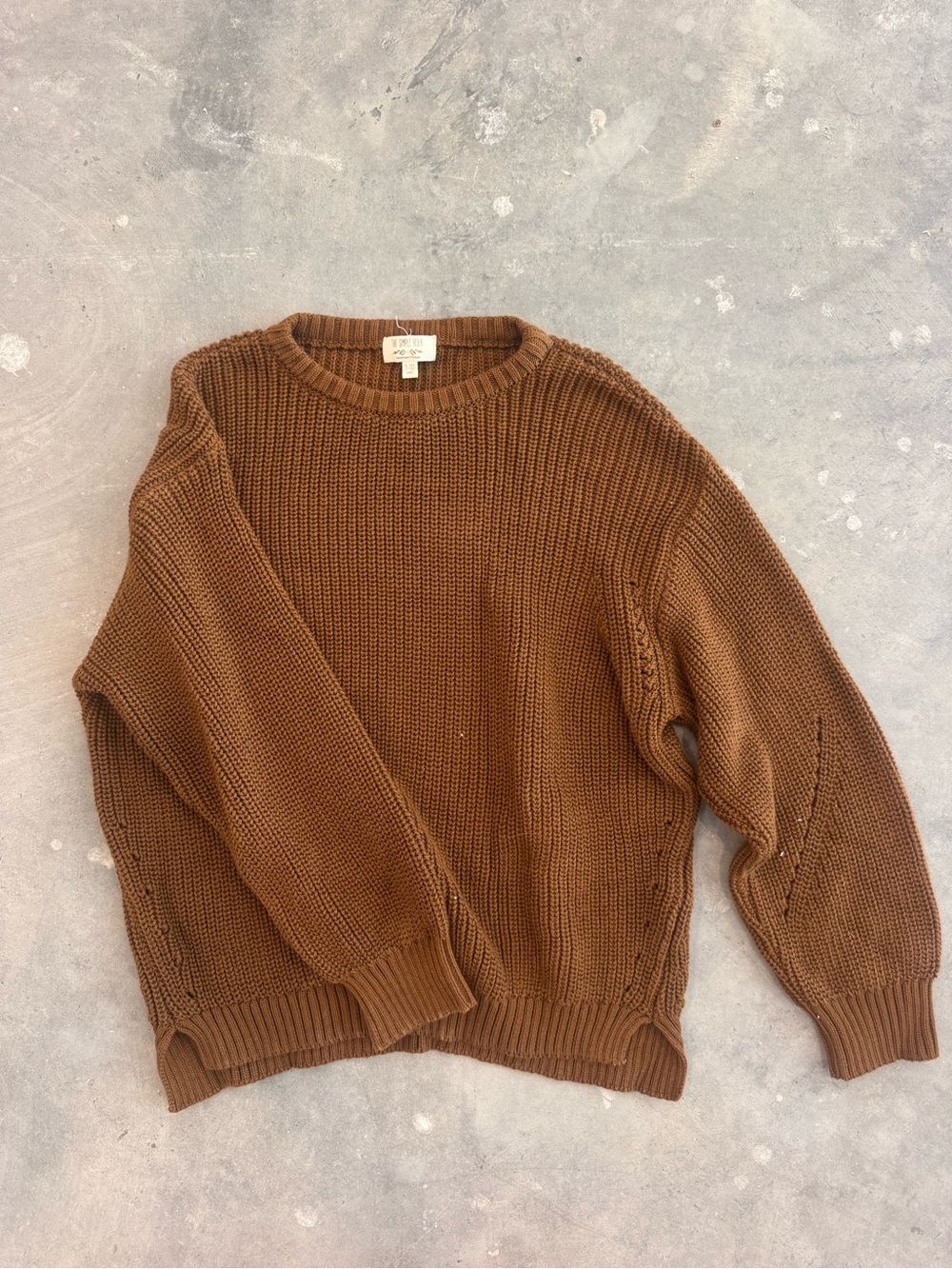 Kids Cozy Crewneck Sweater in Brown